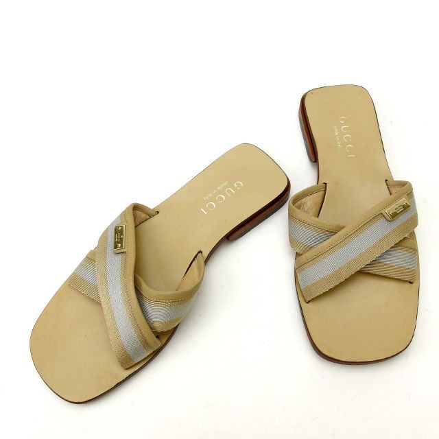 GUCCI Sandals #36C Beige GUCCI t14851s Brand High Brand Vintage