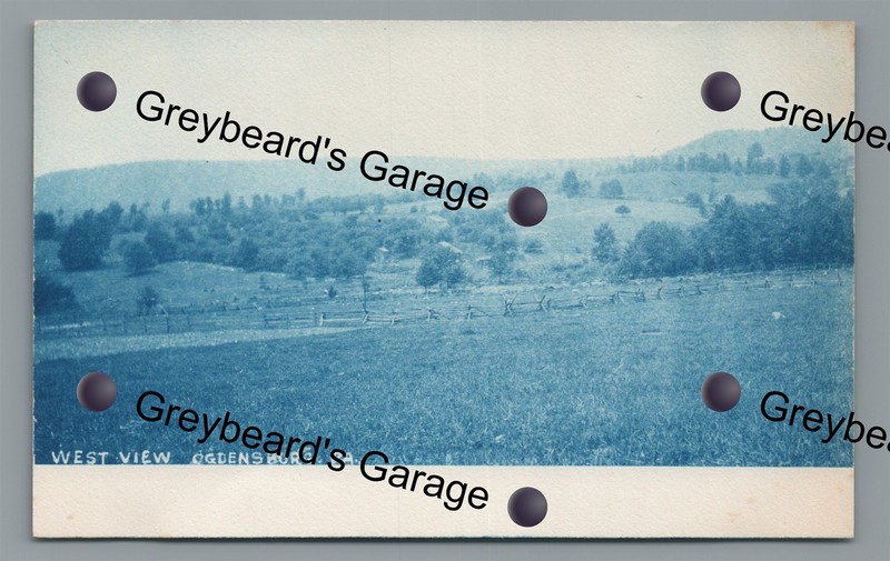 RPPC Cyanotype West View OGDENSBURG PA Tioga County Vintage Real Photo Postcard