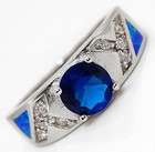Australian Opal Inlay 925 Solid Sterling Silver Ring Sz 6 AT3 — photo 1