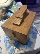 Griffin Shinemaster Vintage Wooden Shoe Shine Box Oak 1960s Shoe Polish
