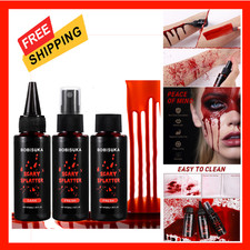 Fake Blood Spray 3 Pieces Washable Dripping Blood Makeup Kit for SFX Cosplay
