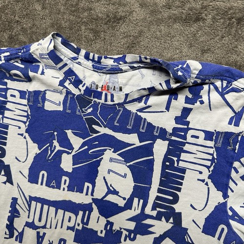 Nike Air Jordan Shirt Herren Medium Blau Kurzarm All Over Print Jumpman Logo - Bild 3 von 11