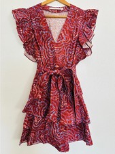 Marie Oliver Fiona Dress in Cranberry Burst in Red Size Small