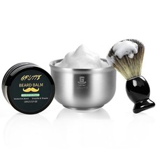 3Piece Mens Shaving Brush Kit Include Shave Balm Bowl Fashion Grooming Gift