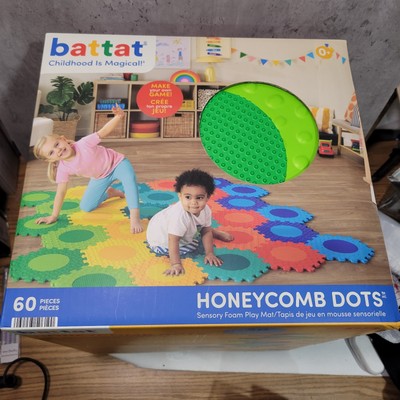 Battat Honeycomb Dots Sensory Foam Play 30 Hexagon Titles Colorful New