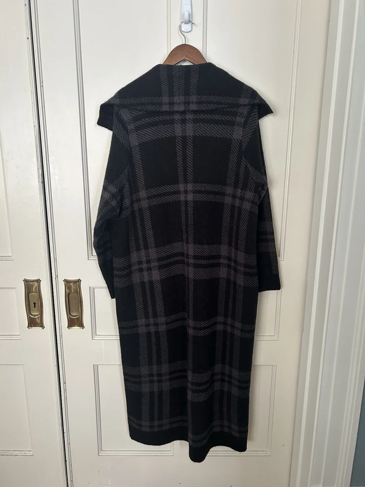 Torrid Plaid Oversized Full Button Coatigan Womens Size 2X Black Gray Comfort - Image 2 of 4