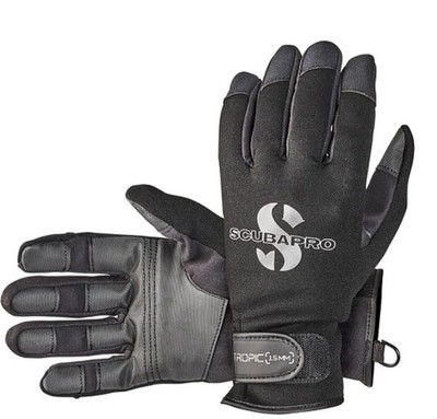 BRAND NEW W/TAGS  SCUBAPRO TROPIC DIVE GLOVES 1.5mm, Black, FREE SHIPPING