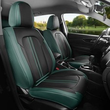 FREESOO Leather Car Seat Covers Full Set Green Black