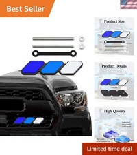 Durable White Blue Grille Badge Emblem for Most Vehicle Models, Waterproof