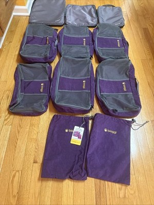 Biaggi Zipsak 6 XLarge Packing Zip Cubes Gray/purple, 2 Shoe/laundry Bag & 3gift