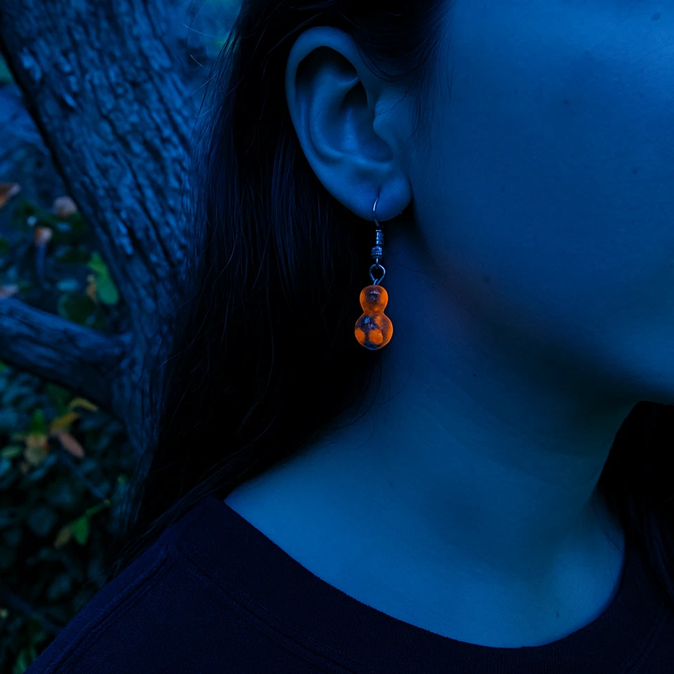 Pendientes de calabaza de piedras preciosas Yooperlita raros ¡resplan en la oscuridad! Foto 3 de 4