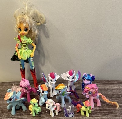 My Little Pony MLP G4 Lot Brushable 2018 Equestria Girl Applejack Doll Zipp Izzy