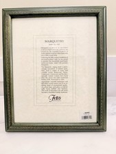 Vtg Marquetry Picture Frame By Fetco Solid Wo...