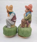 2 Country Western Cowboy Music box Ceramic FIgurines — photo 6