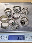 Lot of 11 Vintage 925 Sterling Silver Rings - Sizes 5-11  36.7g