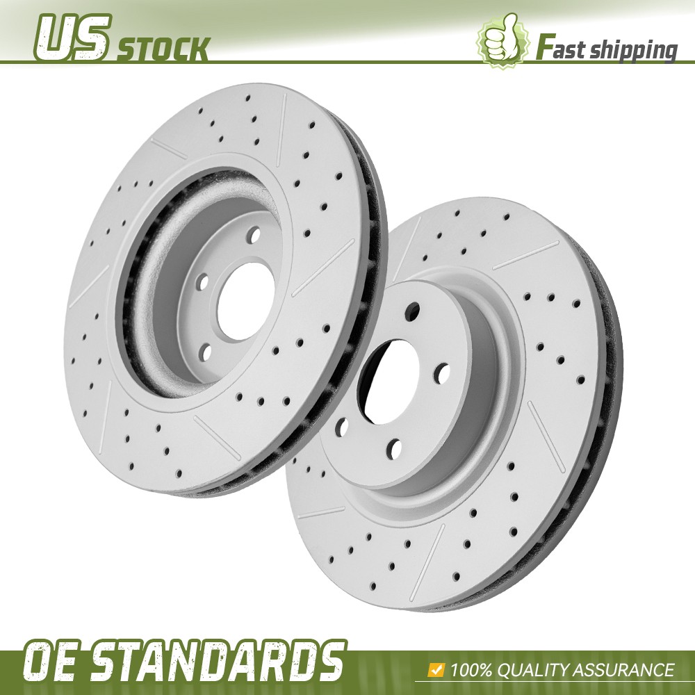 330mm Front Drilled Disc Brake Rotors Set for 2009 - 2015 Mercedes-Benz GLK350