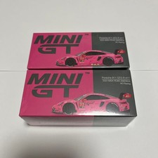 MINI GT 1/64 Porsche 911 GT3 R 77 2024 AO Racing Roxy Pink Set of 2 Minicar