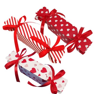 10Pcs Bow Candy Shaped Gift Box Chocolate Valentine Day Favor Gift Packaging Box