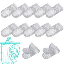 Thumb Shower Curtain Clips Windproof Splash Guard Holders, 12 Pack