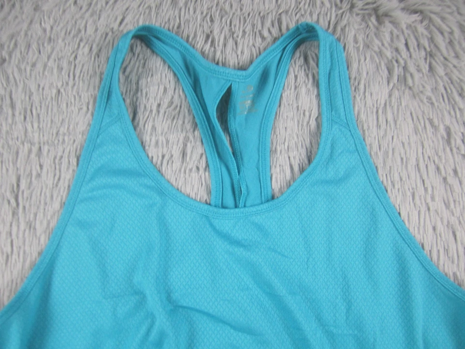 Womens 2XL Blue Racerback Athletic Tank Top Textured Fabric Banded Hem Champion - Image 3 of 4