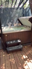 Vierkante hot tub spa 82" bruin/grijs met afdekking en trapje,