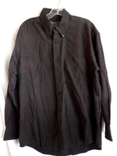 Johnston  Murphy Dress Shirt Men's Plaid Long Sleeve 100 Cotton Size L