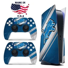 Detroit Lions PS5 Console & Controller Vinyl Skin Wrap Decal Set