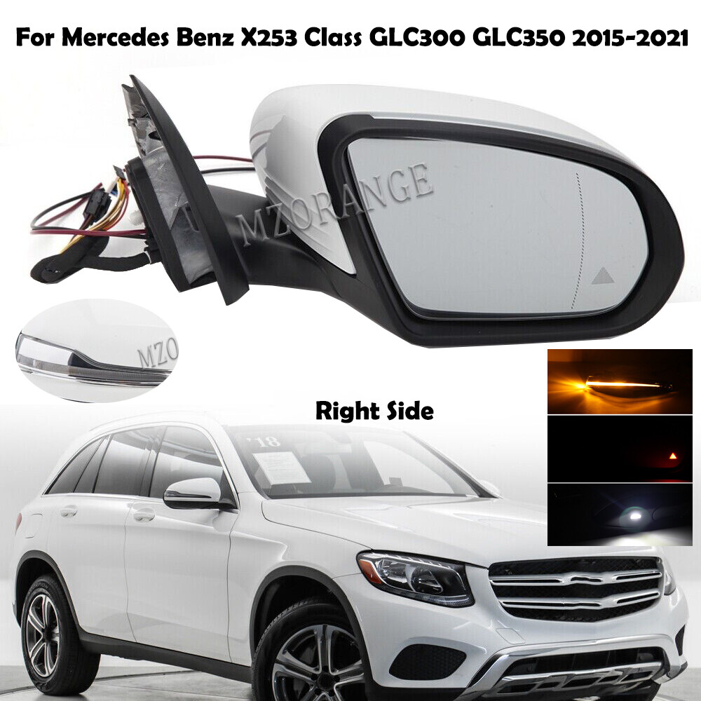 White Right Blind Spot Side Mirror For Mercedes Benz X253 GLC  