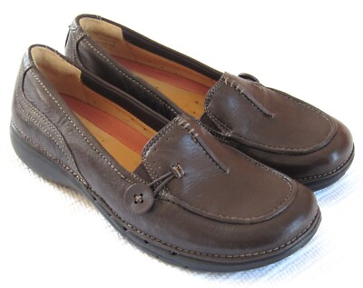 Clarks Unstructured Women's Slip-on Shoes Size 7 M Dark Brown Un.belieavable