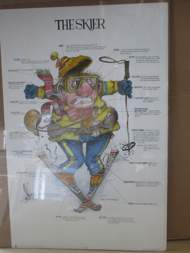 THE SKIER GARY PATTERSON VINTAGE POSTER GARAGE 1980 SKIING SNOW CNG3203