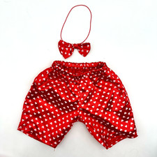 Red White Satin Heart Boxers Pants Teddy Love Pajamas Bow Fits Build A Bear 