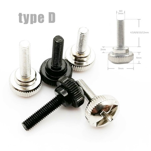5pcs PC Computer Case Cover Phillips Hand Tighten Thumb Screw Thumbscrew Bolt - Picture 6 of 10