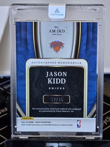 2021-22 Panini Select (AU,MEM) Tie-Dye Prizm Jason Kidd /25 #AM-JKD - Picture 3 of 3
