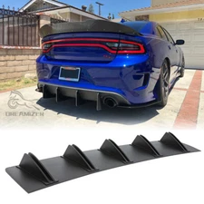 5 Fins Rear Bumper Diffuser Lip Spoiler Splitter For Dodge Charger RT SRT 05-23