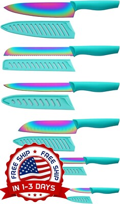 Juego Set De Cuchillos Para Cocina 6 Piezas Profesional Acero Inoxidable Chef US