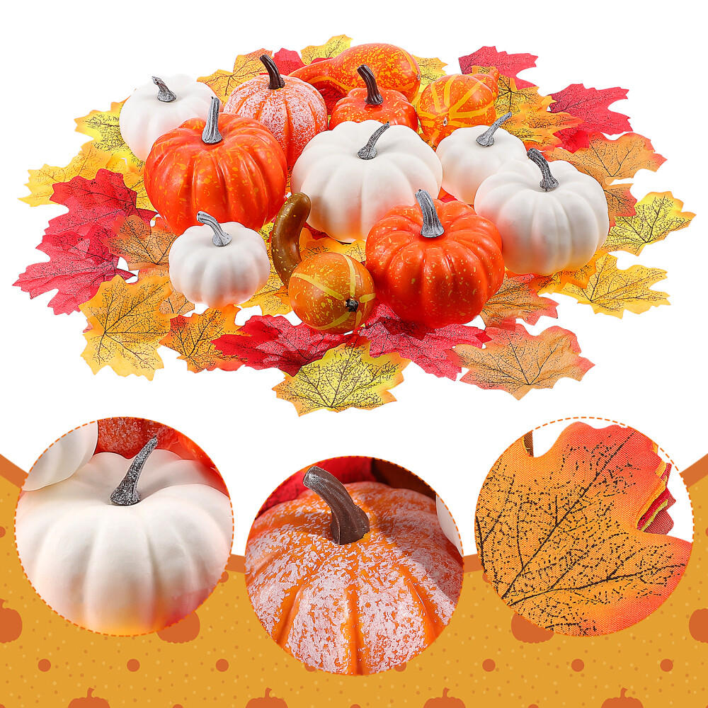 Fake Fall Leaves Decorations Outdoor Foam Pumpkin Food Shop Themed Party