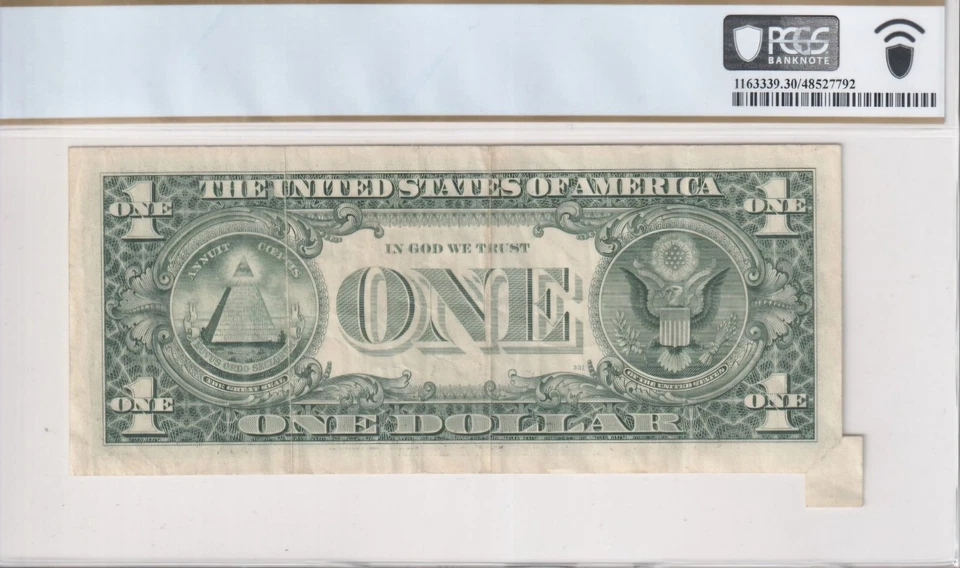 2 In 1 Cutting Error W / Extra Tab $1 1995 FRN PGSC 30 Very Fine Hard To Find  - Image 3 of 4