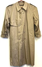Hart Schaffner & Marx ~ Berkeley Double-Breasted Trench Coat Men's 46L Tan MINT