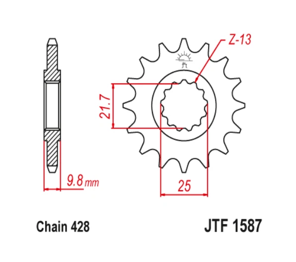 19T JT piñón delantero 19 dientes se adapta a Yamaha FZR400 RR EXUP 1990-1994 1995 Foto 2 de 3
