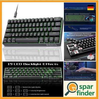 Dierya DK61se Gaming Keyboard, 60% Linear Switches, Ultra Compact Mini Keyboa...