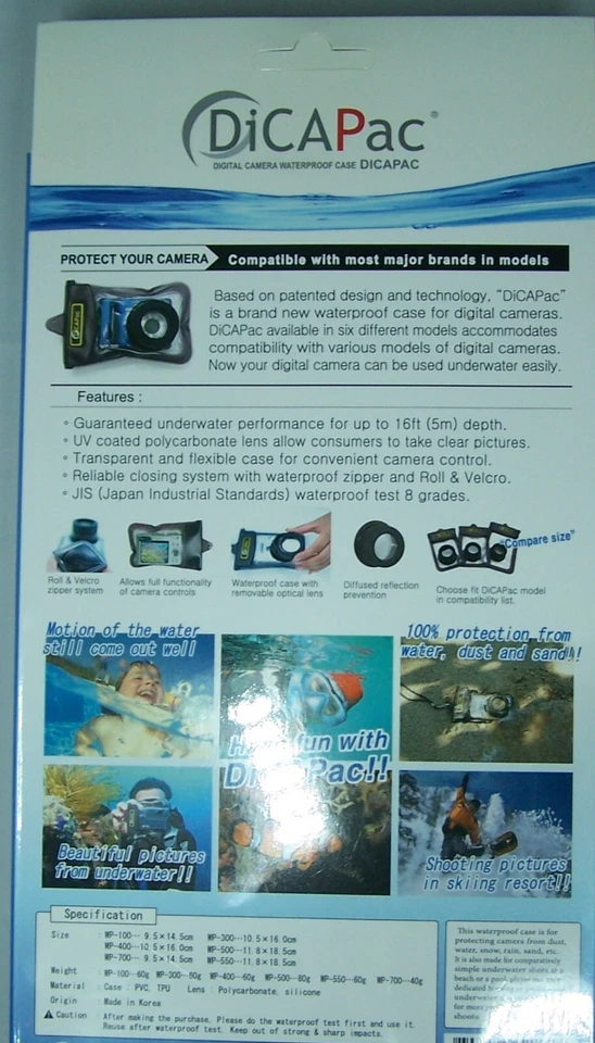Funda Impermeable para Cámara Digital con ZOOM DiCAPac WP-100 - Envío GRATIS Foto 4 de 4