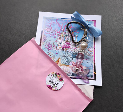 Meerjungfrau Schlüssel-Anhänger Geschenk Karte Mermaid Nixe Charm Glücksbringer
