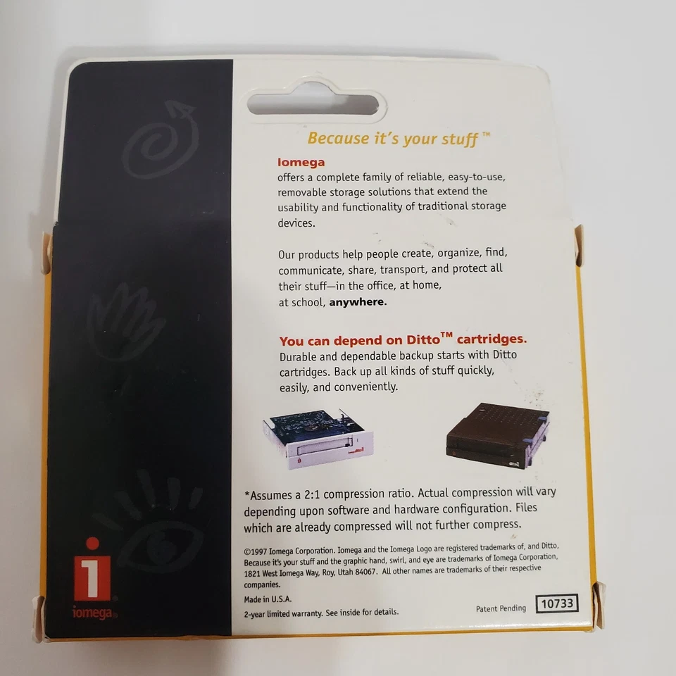 NOS Iomega 3.7GB Higher Capacity One Cartridge for Ditto 2GB Drives Vintage - Image 2 of 4