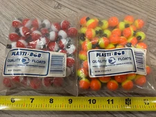 BAG 50 NEW 5/8" ROUND PLASTIC SPRING FISHING BOBBER FLOAT CRAPPIE BLUEGILL ICE