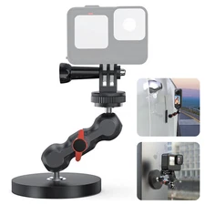 Magnetic Camera Mount for GoPro 13/12/11 DJI AkASO with 360° Rotation Ball Head