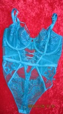 ANN SUMMERS UNDERWIRED BLUE BODY "THE LAVISH" SIZE 12 D-DD NWT