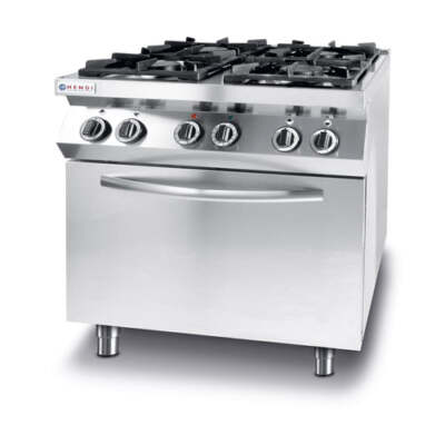 Gaskocher Kitchen Line 4 Brenner mit elektrischem Ofen GN 1/1, HENDI, Kitchen Li