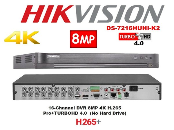 Hikvision Ds 7216huhi K2 16 Channel Dvr 8mp 4k H 265 Pro Turbohd 4 0 Economictimes Lk