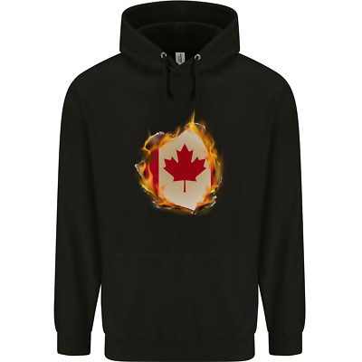 The Canadian Maple Leaf Flag Fire Canada Kinder Kids Hoodie