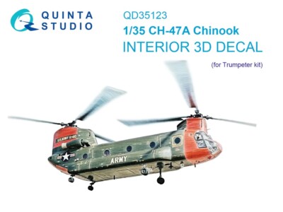 1/35 Quinta 3D Interior Decal #35123 CH-47A Chinook For Trumpeter